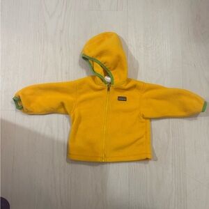 Patagonia Yellow Fleece Hoodie with Green Trim